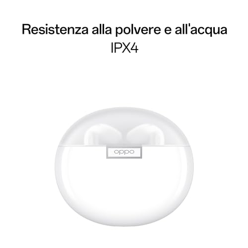 Image of OPPO Enco Air3i True Wireless Earphones, 35h Autonomy, 13.4 mm Driver, Bluetooth 5.3, 10 m Range, Touch Controls, Noise Cancellation IA, Android and iOS, IPX4, White