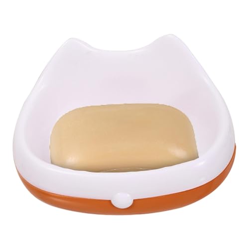Jabonera con Ventosa - portaesponjas en Forma de Gato de la Suerte | Autodrenante, Doble Capa, Fuerte succión, Ahorro de Espacio, no Requiere perforación, jabonera con Forma de Gato, baño