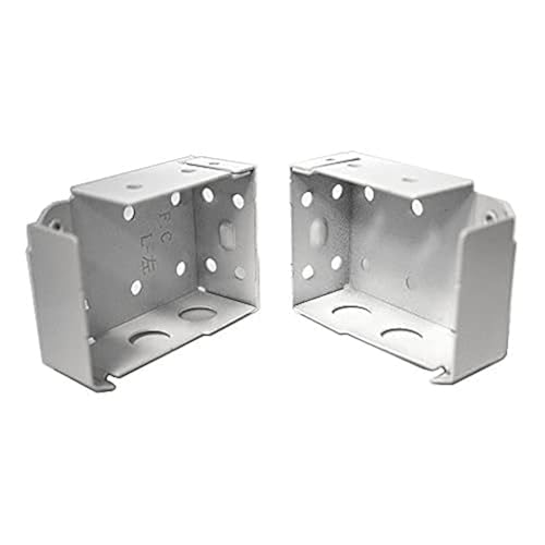 HomeAmore (1 Pair, No Screws) Low Profile 2' White End...