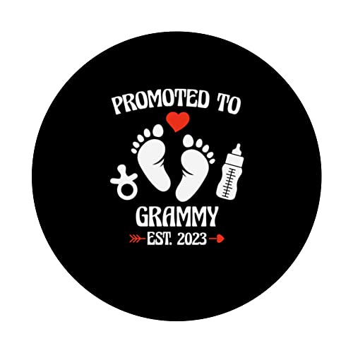 Promoted To Grammy 2023 First Time New Grandma Pregnancy PopSockets Swappable PopGrip, Black - Image 3