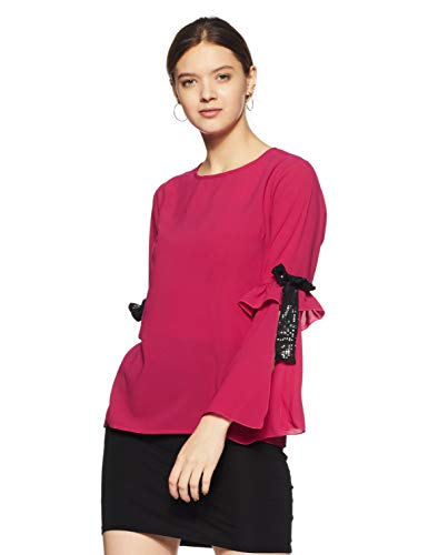 Image of pluss Women's Regular fit Top (LTP3015-FUSHIA Pink S)
