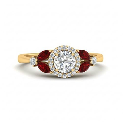 Bague de fiançailles halo plaqué or jaune le cadeau de demande parfait