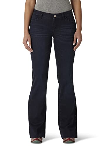 Wrangler womens Retro Mae Mid Rise Wide Leg Trouser Jeans, Dark Blue, 11 1 US