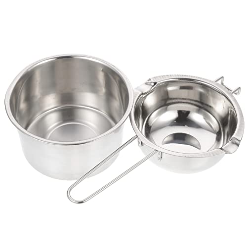 ifundom 1set Stainless Steel Double Melting Pot for Butter and Cheese Ergonomic Design Portable Cooking Tool for Baking and Outdoor Use