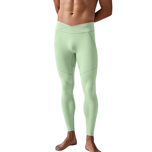 Bauzuoyo Leggings deportivos largos para hombre, pantalones de compresión para hombre, cintura alta, transpirables, ropa funcional de baloncesto, entrenamiento, fitness, yoga, correr, pantalones
