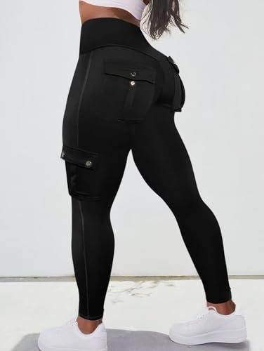 Flamingals Butt Lifting Leggings for Women High Waisted Workout Jeggings Cargo Leggings with Flap Pockets2