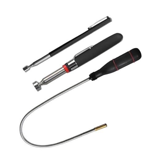3 unidades de varillas magnéticas telescópicas, imanes fuertes originales de varilla telescópica, barra magnética flexible, elevador de barra magnética, barra magnética fuerte, herramienta de recogida