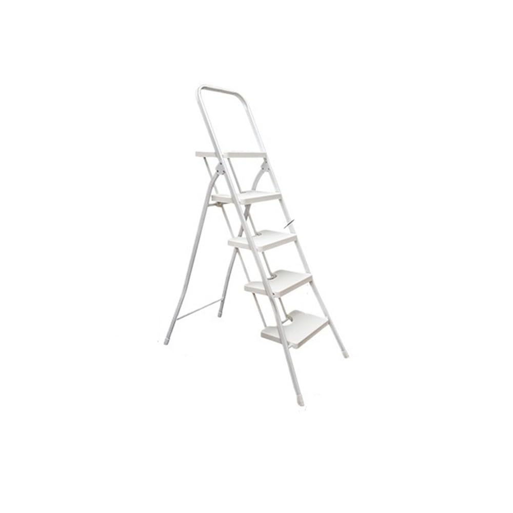 step ladder 4 Step Ladder Kitchen Anti-Slip Mat Safe Heavy Duty Steel with Safety Handrail Folding garage step ladder