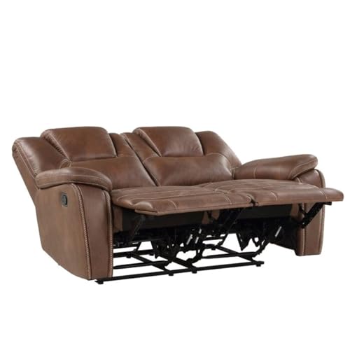 Image of Torque - Alfex 2 Seater Leatherette Manual Recliner | Recliner Sofa /Chair for Living Room, Bedroom, Office | 1 Year Warranty - Brown