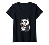 Photo Gallery donna sushi panda bear anime figura giapponese ramen manga maglietta con collo a v Photo Gallery donna sushi panda bear anime figura giapponese ramen manga maglietta con collo a v