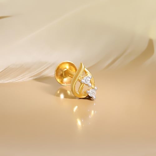 Malabar Gold & Diamonds Yellow Gold Nose Pin for Women 22 k | 22k BIS Hallmark (916) Nose Stud for Women and Girls with Piercing - Image 2