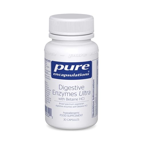 Pure Encapsulations Digestive Enzymes Ultra with Betaine HCl - Vegetarian Digestive Enzymes - Lactose Protein & Fat Digestion - 30 Capsules