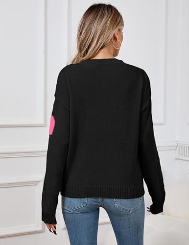 Image of Libsorge Womens Valentine Heart Sweater 2026 Valentines Day Trendy Cute Oversized Long Sleeve Pullover Sweaters