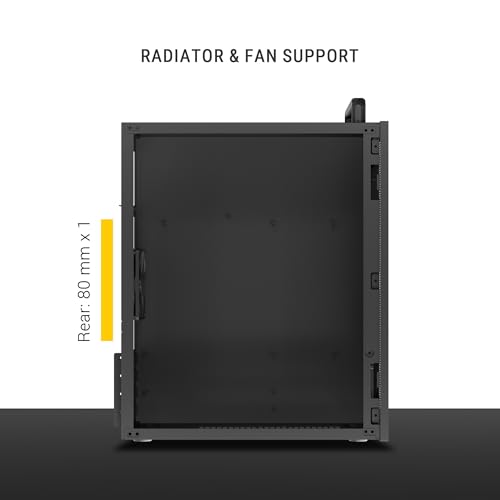 Image of Ant Esports Si10 Mid-Tower Computer Case /Gaming Cabinet - Black | Support M-ATX, Mini-ITX | Pre-Installed 1 Black Fan