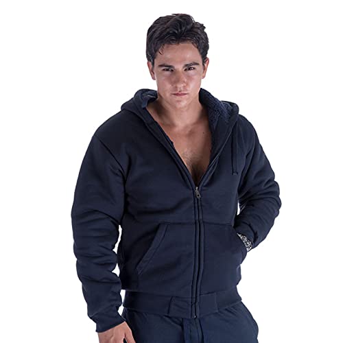 Image of Gary Com Heavyweight Sherpa Hoodies for Men, Thick Fleece Lined Full Zip Up Winter Warm Sweatshirts Work Jackets