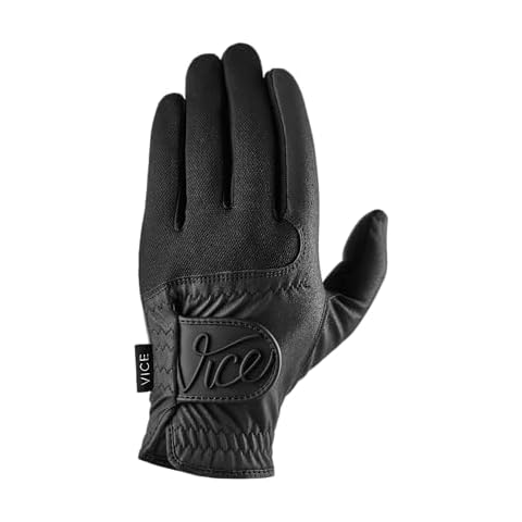 VICE Golf Duro Black | Golf Glove | Features: Highly Durable Synthetic Suede, Great fit and Feel (M, Left) Cover