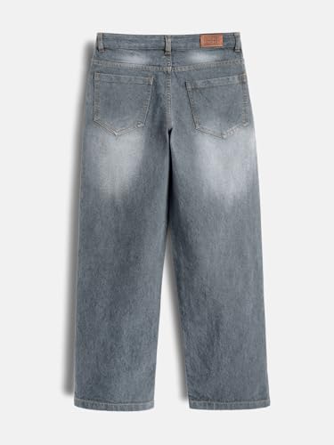 Image of Urbano Juniors Boy's Loose Baggy Fit Washed Denim Jeans Stretchable