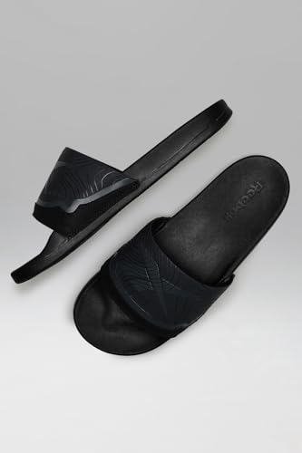 Image of Pu Slide Forel Slide - Men Black Sandals & slippers