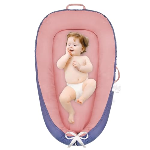 Baby Lounger -Breathable Soft Lounger Cover, Babies Essentials Gifts, Portable Infant Lounger for Tummy Time Floor Playing Seat for Home and Travel