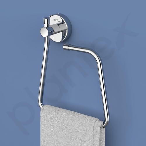 Image of Plantex Towel Ring for Bathroom /Stainless Steel Napkin Hanger for Wash Basin /Bathroom Accessories - Pack of 2 (Chrome)