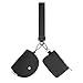KeyChain Wallet Wristlet Wallets For Women Mini Zip Dual Pouch Wristlet (black+black)