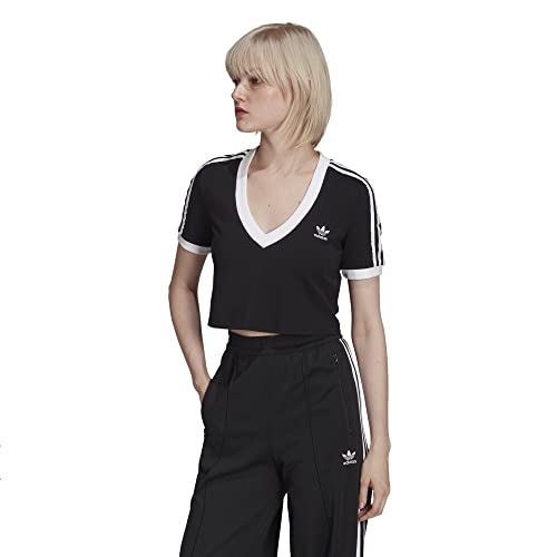 Adidas Cropped Tee Maglietta, Nero, XXS Donna