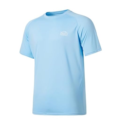 Willit Men's UPF 50+ Sun Protection Shirt Rashguard Swim Shirt Short Sleeve SPF Quick Dry Fishing Shirt Blue L