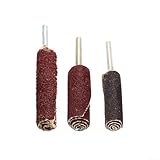 Honseadek Schleifpapier-Schleifkopf mit 120er Körnung für Rotationswerkzeuge, zylindrisches Schleifrad mit 3 mm Schaft, kompatibel mit elektrischen Bohrmaschinen, pneumatischen Werkzeugen, geraden