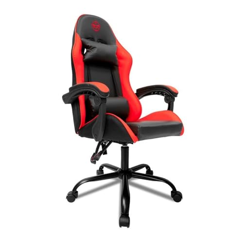 Cadeira Gamer TGT Heron Preta e Vermelha | Reclinável 90°–135° | Espuma Moldada | Base Aço | Suporta até 120kg | TGT-HR-BRD01