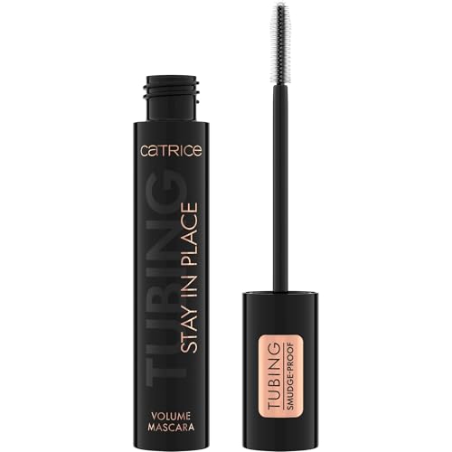 Catrice TUBING Stay In Place Volume Mascara Nr. 010 Schwarz langanhaltend volumengebend Ultra Schwarz vegan ohne Mikroplastikpartikel Nanopartikel frei ohne Parfüm 1er Pack (11ml)