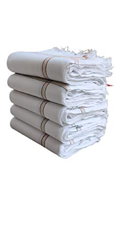 Generic Khadi White Cotton Bath Towels Manufactured Sircilla 36 * 72 Inches Pure Cotton Towels Suitable For All Men And Womenlarge Size, 240 Gsm (Pack Of 4)