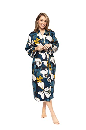 Cyberjammies Robe de chambre longue pour femme Bleu pétrole Imprimé floral - Wrap (9357), bleu pétrole, 44 Cover