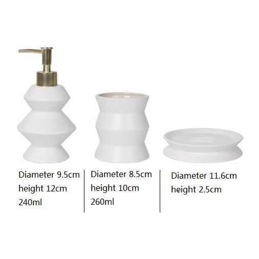 Ensemble d'accessoires de salle de bain 4 pièces avec motif marbre, comprend un porte-brosse à dents, un distributeur de savon, un porte-savon et des gobelets pour l'organisation du comptoir
