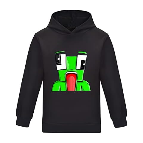 Kids Boys Girls Logo Print Childs Pullover Off Hoodie Long Sleeve Hoody T-hirts (Black, 9-10 Years) Cover