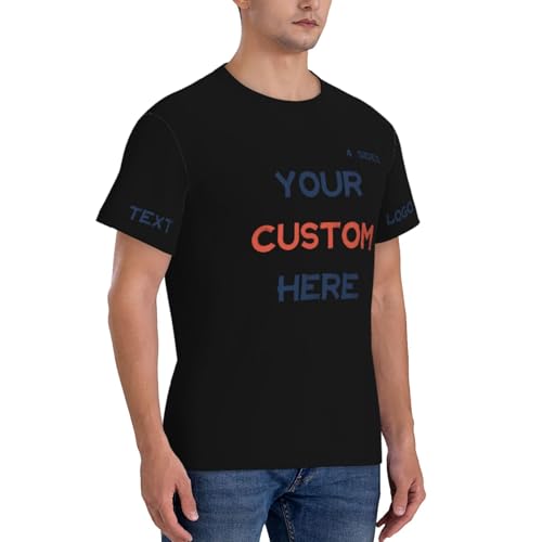 Custom T Shirts 4 Side Prints Funny Shirts for Men Customized T Shirts with Logo Text Image3