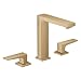 Produktbild hansgrohe Wasserhahn Metropol wassersparende 3-Loch Armatur mit Komfort-Höhe 160mm und Push-Open Ablaufgarnitur, Brushed Bronze