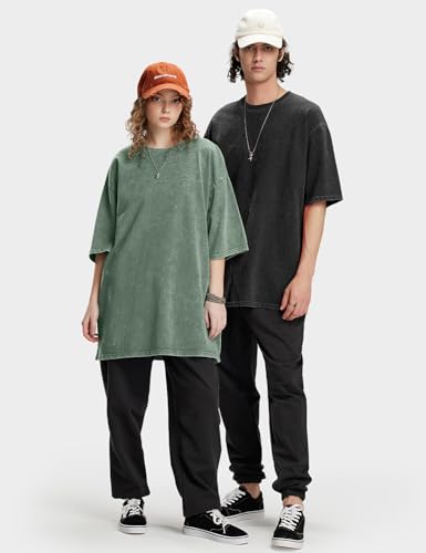 Eisctnd Men Oversized T Shirts, 3 Pack Heavy Cotton Vintage Tee Loose Fit Short Sleeve Casual Basic Washed Unisex Tops2
