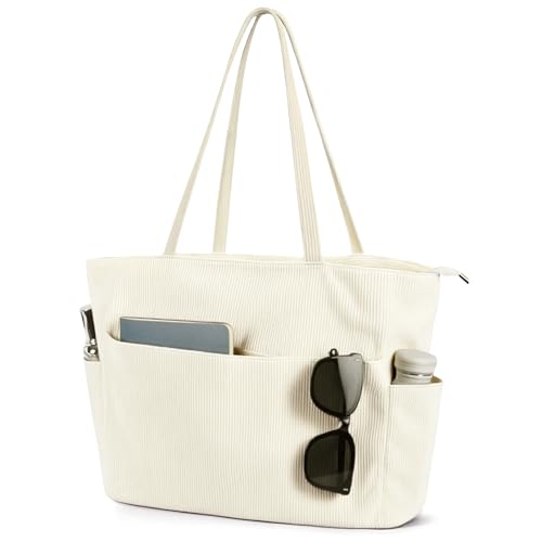 Aucuu Borsa a Tracolla in Velluto a Coste, Borsa Tote Bag Casual Grande, Borse a Tracolla da Donna Shopper Borse, per Scuola Shopping Viaggio Lavoro