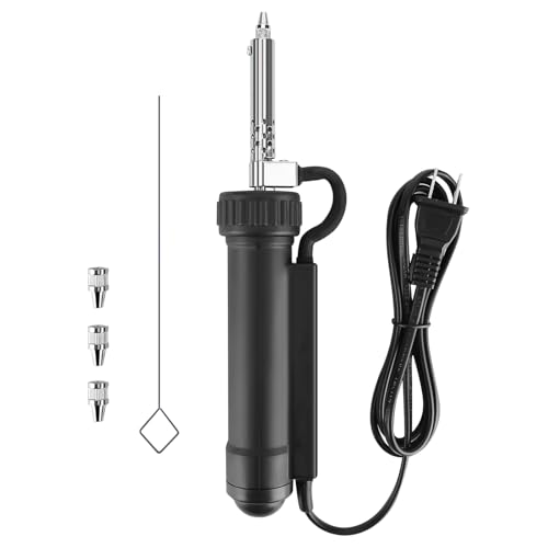 Solder sucker,Automatic Desoldering Pump Vacuum, Electric Solder Tin Sucker, Electric Desoldering Pump Automatic Vacuum Solder Sucker US Plug AC 110V 30W with 3 Soldering Suction Tips