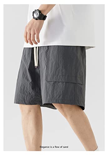 Short ample taille élastique avec cordon YangRy couleur gris - 2