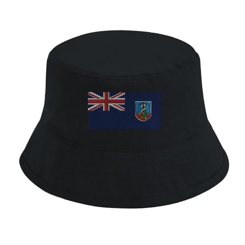 Chapeau bob drapeau de Montserrat avec motif brodé et bords surpiqués