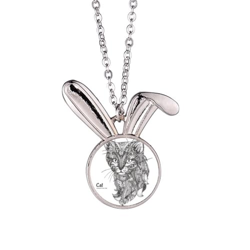 Collier pendentif chat peinture humaine cadeau idéal pour femme