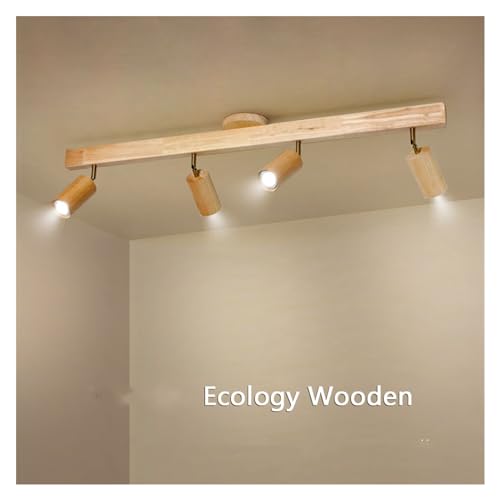 Lampe suspendue LED bois moderne plafonnier pour all&eacute;e