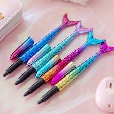 GoMerryKids Set of 6 Mermaid Blue Gel Pens Set for Girls Boys Kids Birthday Return Gift - Image 2 thumbnail