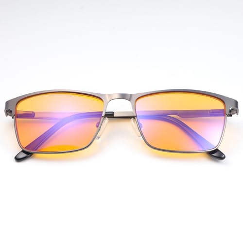 YIMI Mens Blue Light Glasses Men Computer Gaming BlueLight Blocking Glasses Metal Anti Eyestrain Clear Lens Eye Protection Max Protection