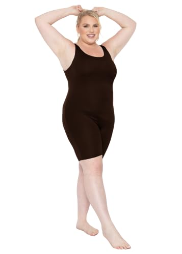 Image of STRETCH IS COMFORT Womens Plus Size Tank Unitard Athletic Rompers For Women