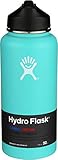 Hydro Flask Vacuum Insulated Stainless Steel Water Bottle Wide Mouth with Straw Lid (Mint, 32-Ounce)