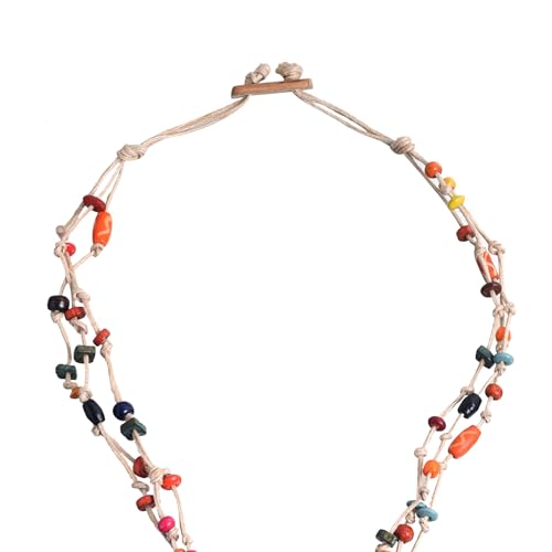Image of AAKRITI ART CREATIONS Boho & Tribal Handcrafted Necklace Collection | Jute, Wooden & Brass Pendant Designs | Ethnic Collar, Loop & Statement Jewelry for Women | Artisan Festival & Everyday Wear