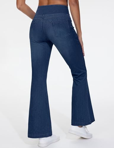 THE GYM PEOPLE Women's Tummy Control Bell Bottom Jeans High Waisted Wide Leg Flare Pants Jeggings with Pockets2