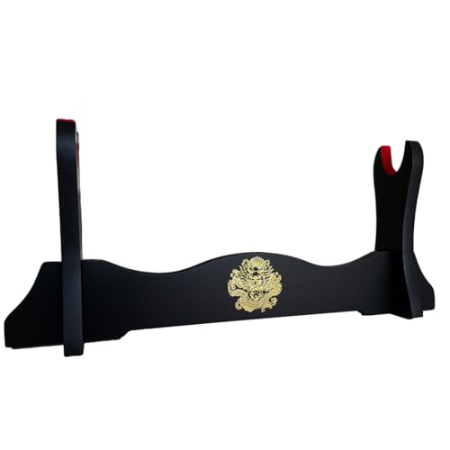 Z-fiber Sword Holder Japanese Velvet Padded Katana Stand Samurai Display Rack Support All Sword ragon Pattern,1 Tier